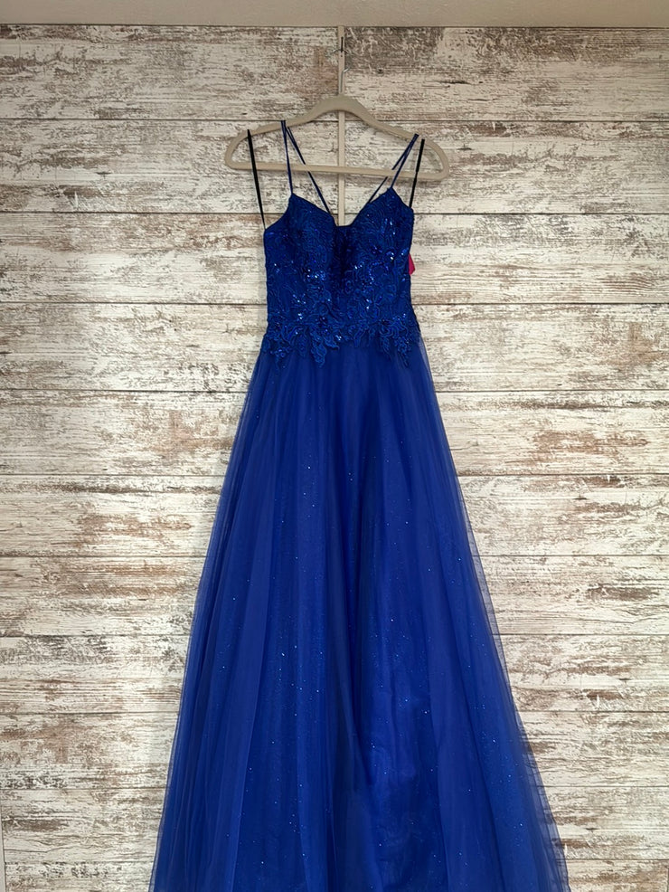 ROYAL BLUE A LINE GOWN