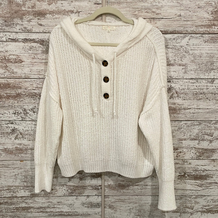 IVORY SOFT HOODED SWEATER