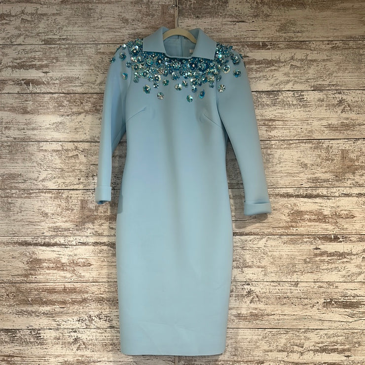 BLUE MIDI DRESS RETAIL $595