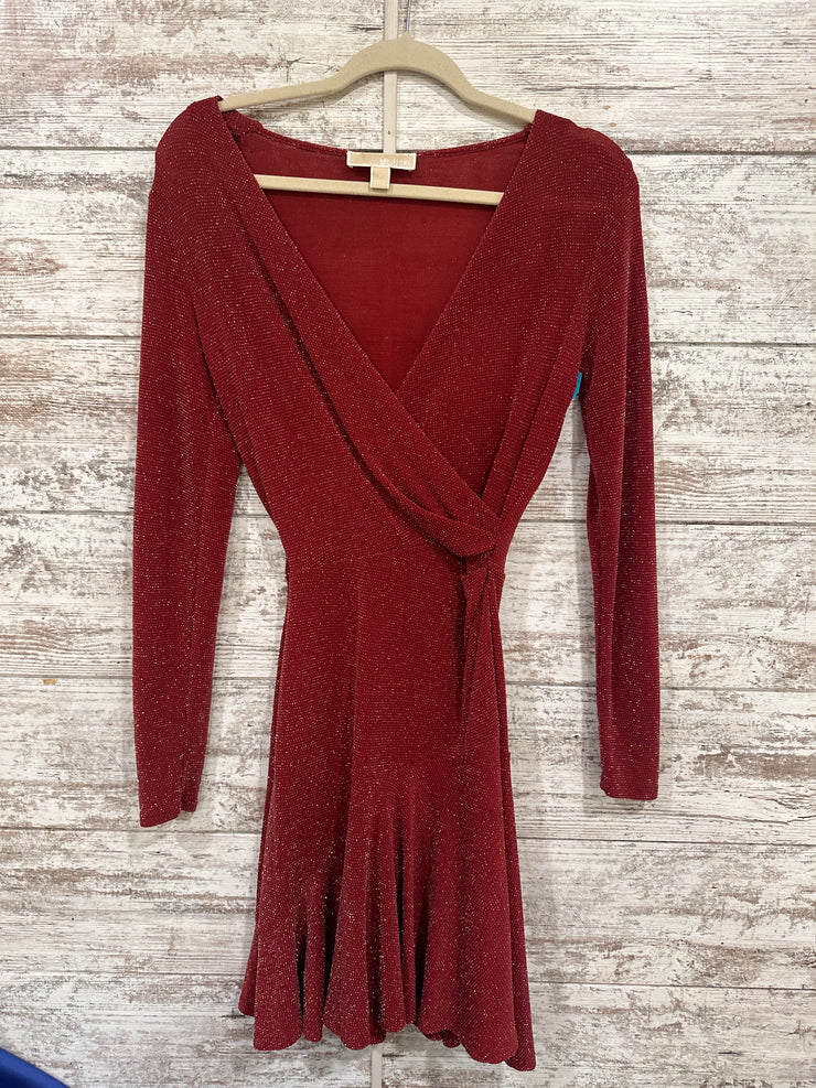BURGUNDY SPARKLY SHORT DRESS