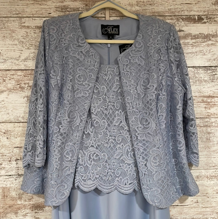 BLUE LACE 2 PC. LONG DRESS SET