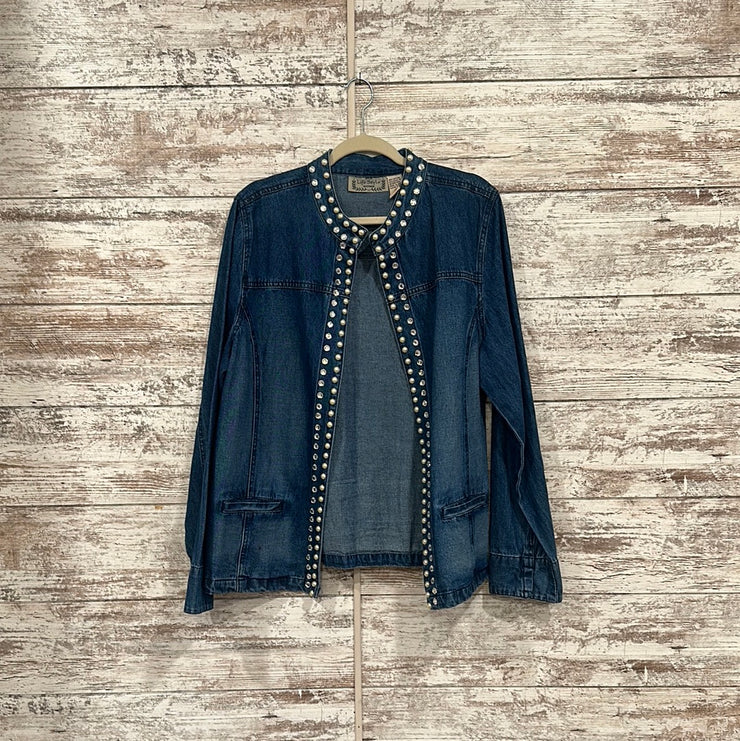 BLUE DENIM OPEN JACKET