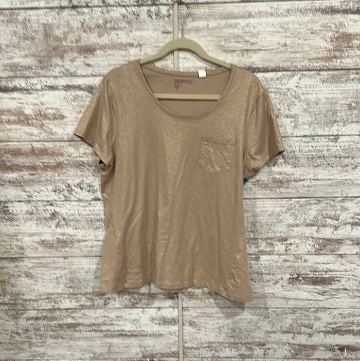 GOLD SPARKLY SHORT SLEEVE TOP