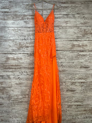ORANGE SPARKLY LONG DRESS