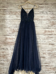 NAVY A LINE GOWN