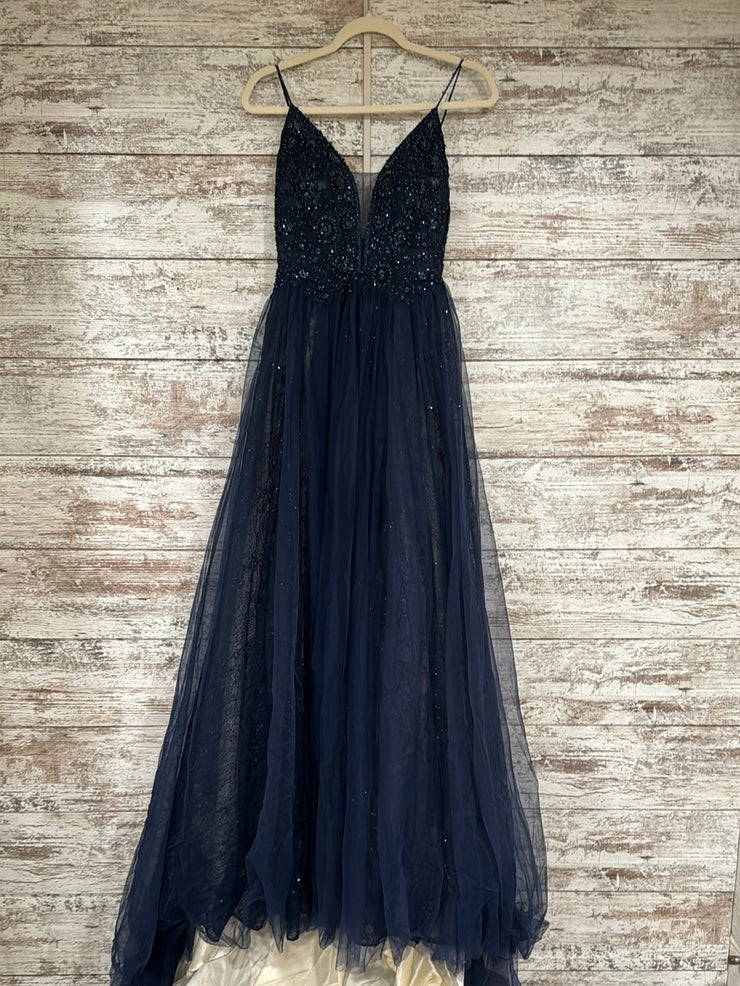 NAVY A LINE GOWN