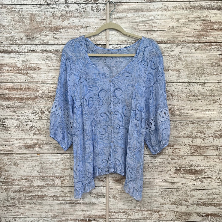 BLUE LONG SLEEVE TOP