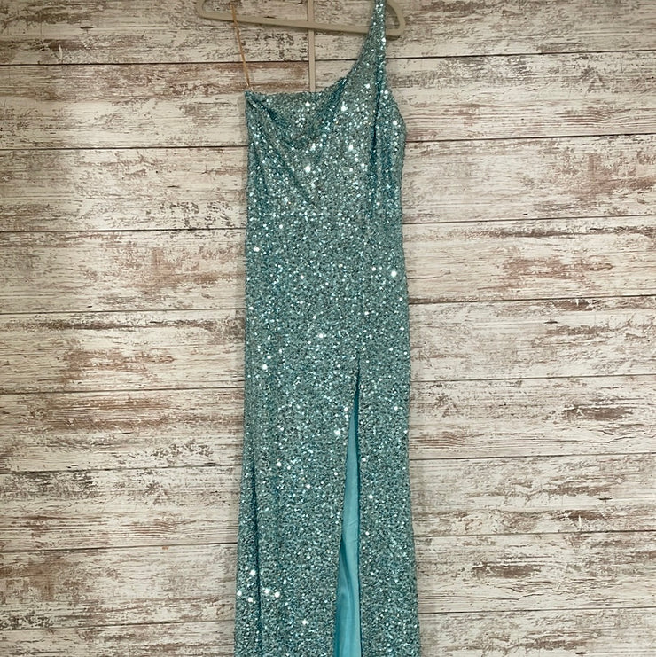 BLUE SEQUIN LONG DRESS