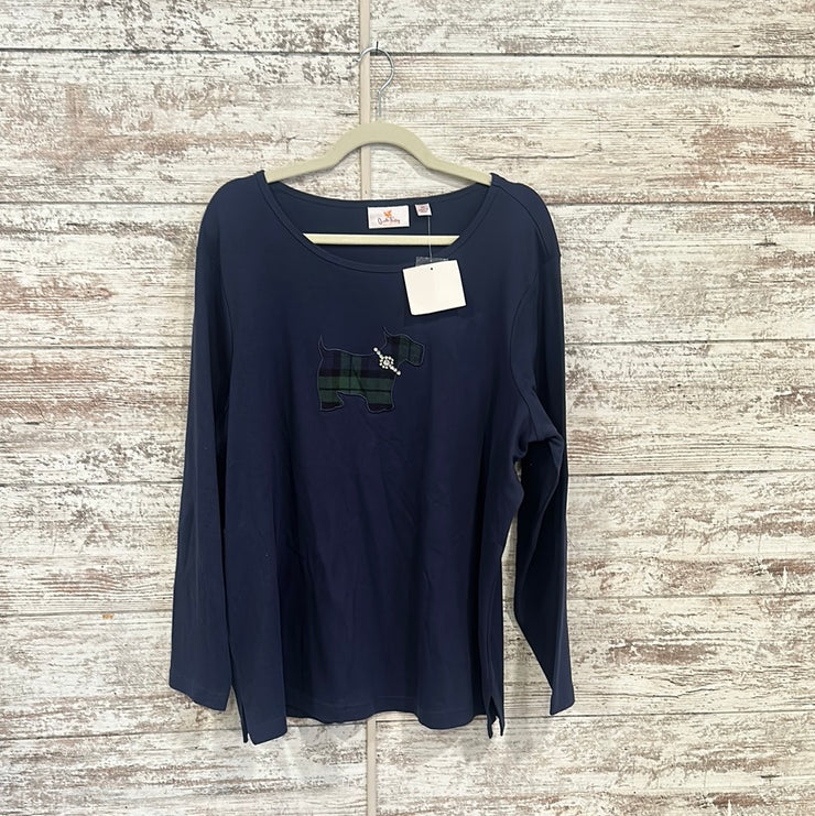 NAVY TOP W/DOG (NEW) $59