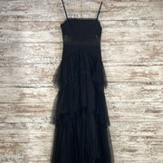 BLACK LAYERED A LINE GOWN