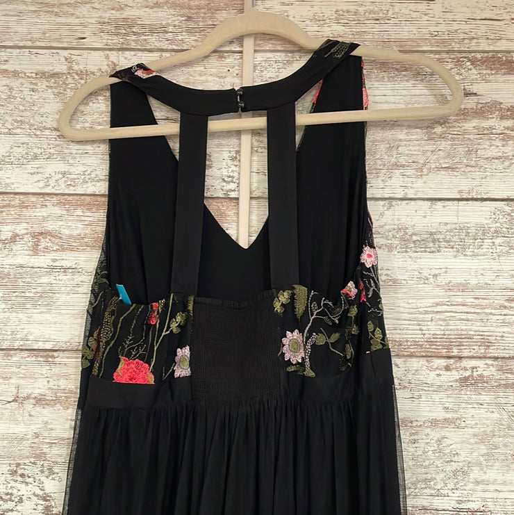 BLACK/FLORAL LONG DRESS