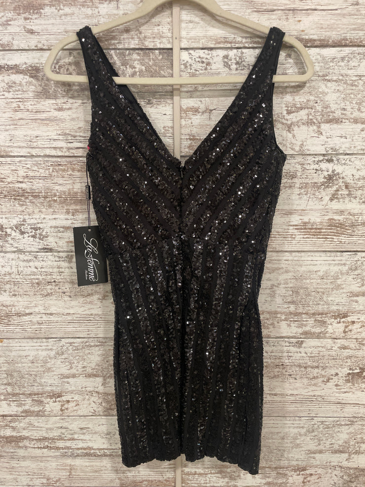 BLACK SPARKLY SHORT DRESS -NEW