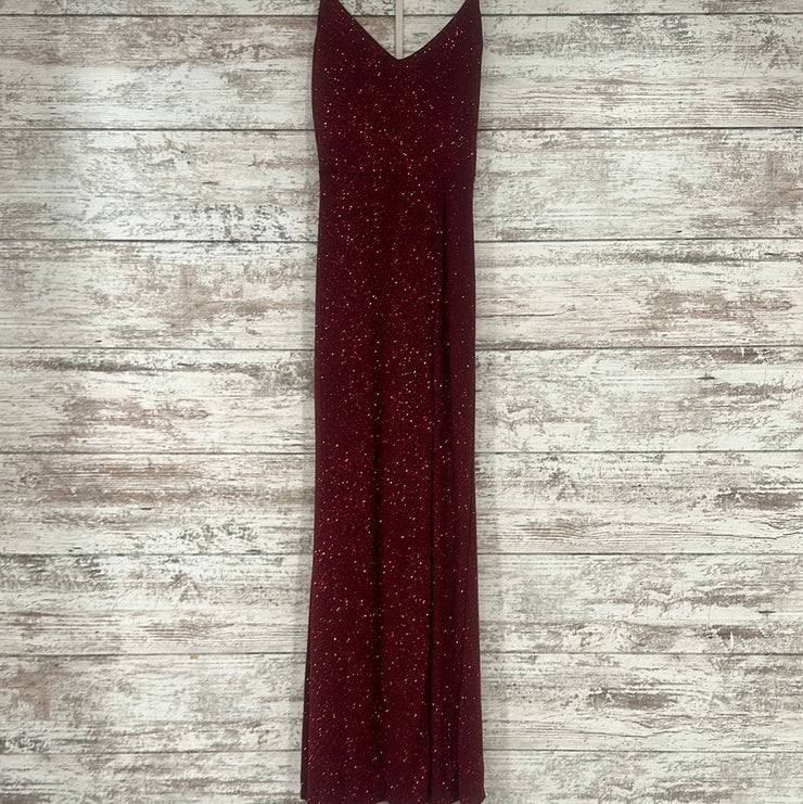 BURGUNDY SPARKLY LONG DRESS