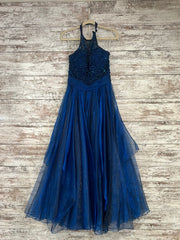 ROYAL BLUE A LINE GOWN