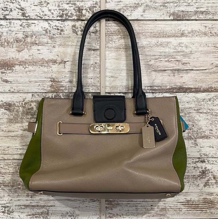 TAN/GREEN LEATHER PURSE $398