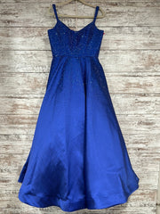 ROYAL BLUE SPARKLY A LINE GOWN