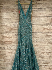 TURQUOISE SPARKLY MERMAID GOWN