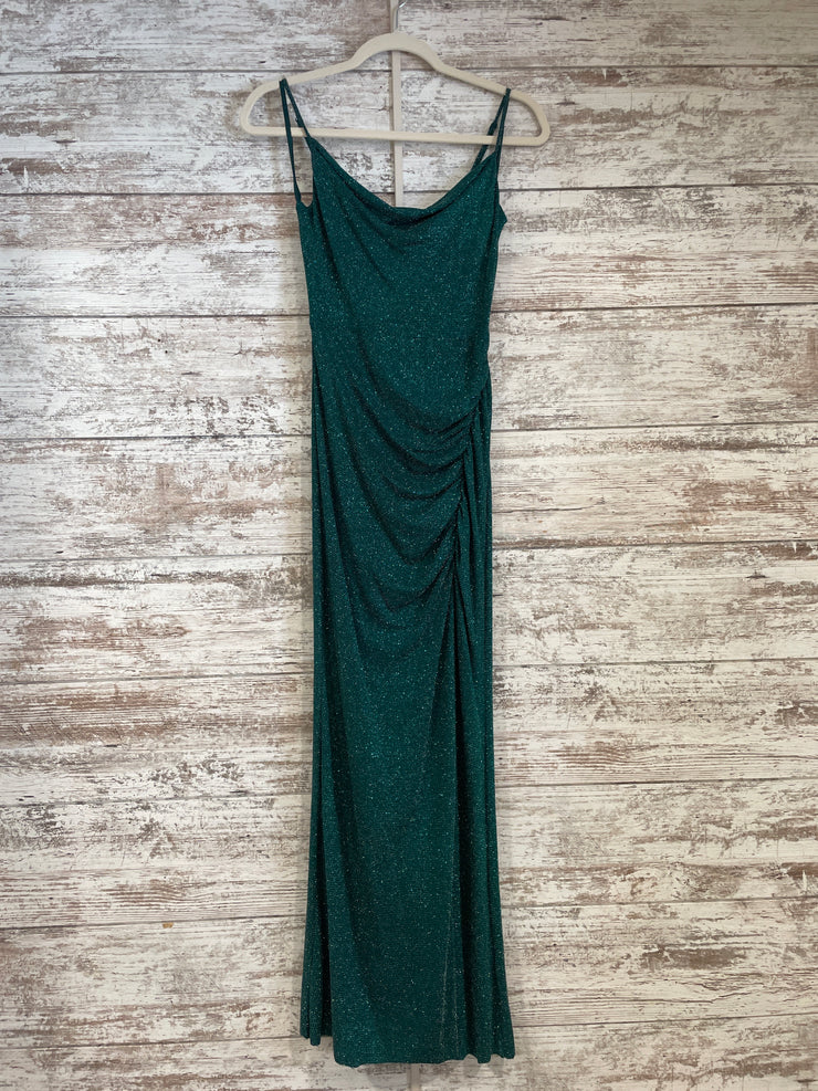 GREEN SPARKLY LONG EVENING GOW