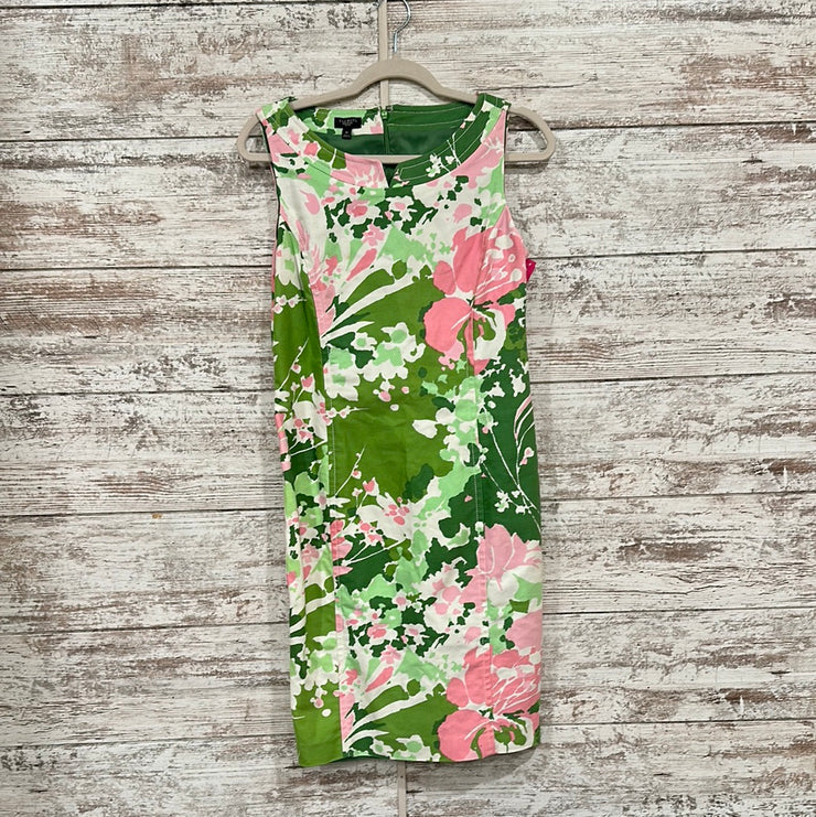 GREEN/PINK FLORAL DRESS