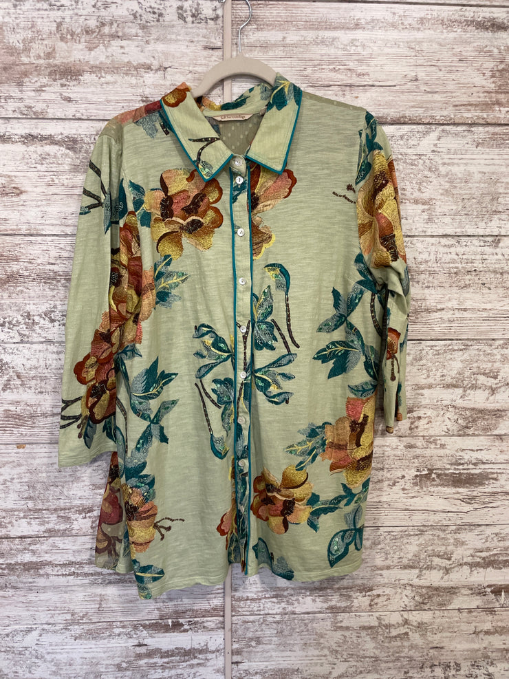 GREEN/FLORAL TOP $99