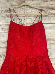 RED/FLORAL A LINE GOWN