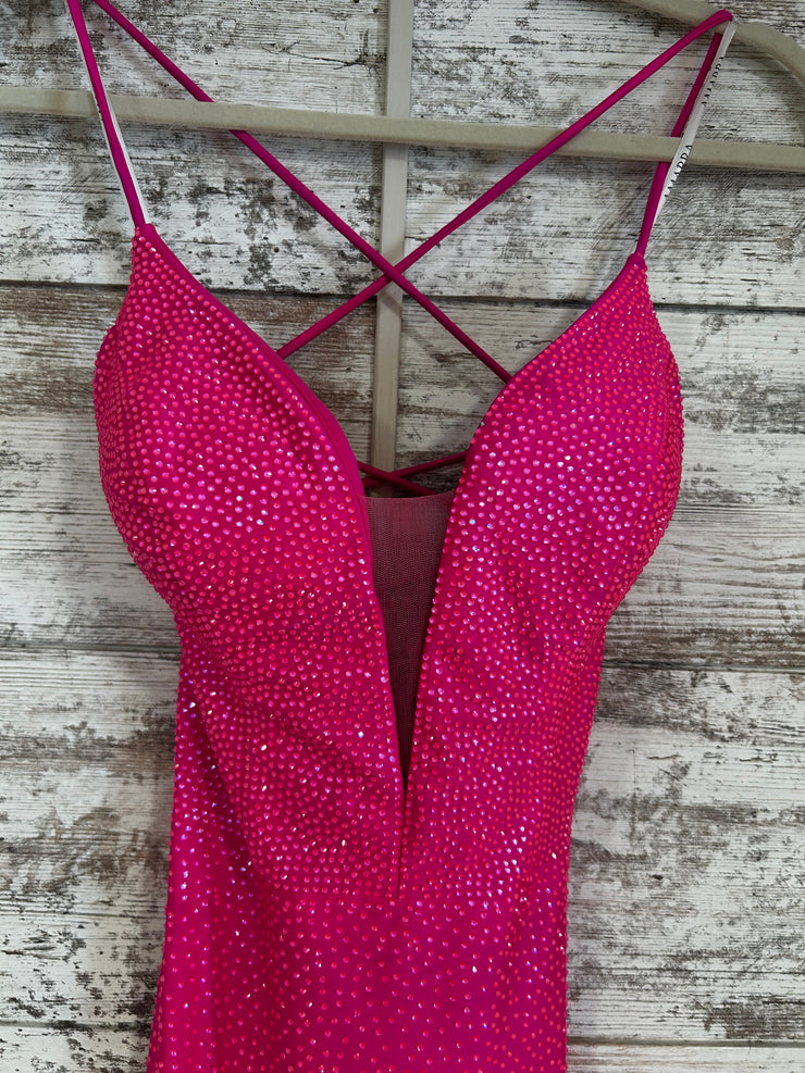 PINK SPARKLY LONG EVENING GOWN