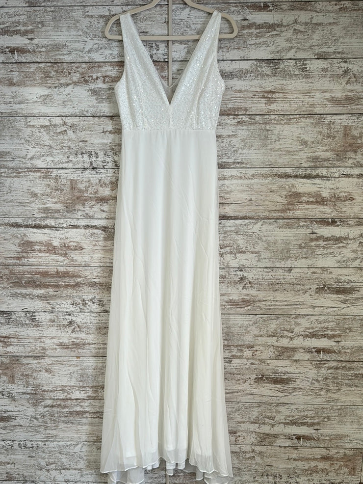 WHITE LONG EVENING GOWN (NEW)