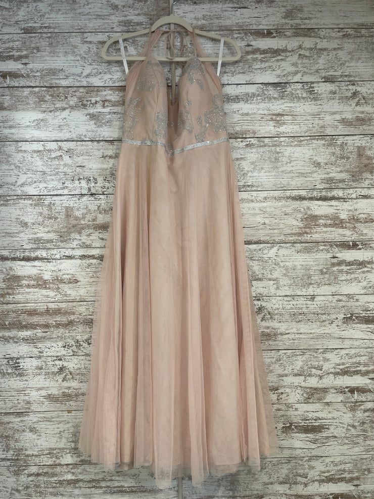 BLUSH SPARKLY LONG DRESS