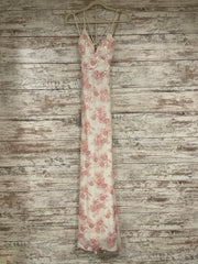 WHITE/PINK SPARKLY LONG DRESS