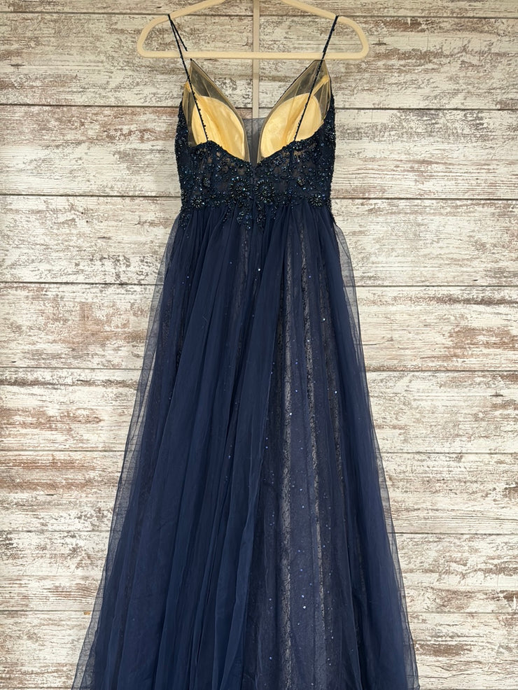 NAVY A LINE GOWN
