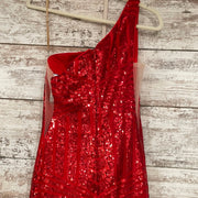 RED SPARKLY MERMAID GOWN