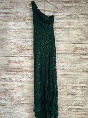 GREEN SPARKLY LONG DRESS