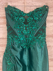 GREEN SPARKLY LONG EVENING GOW