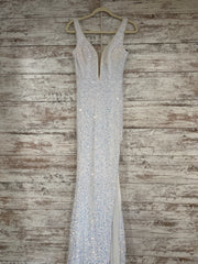 WHITE SPARKLY LONG DRESS (NEW)