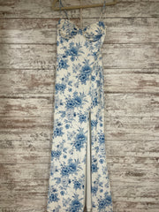 BLUE/WHITE FLORAL LONG DRESS