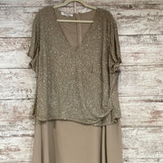 TAN SPARKLY TOP LONG GOWN