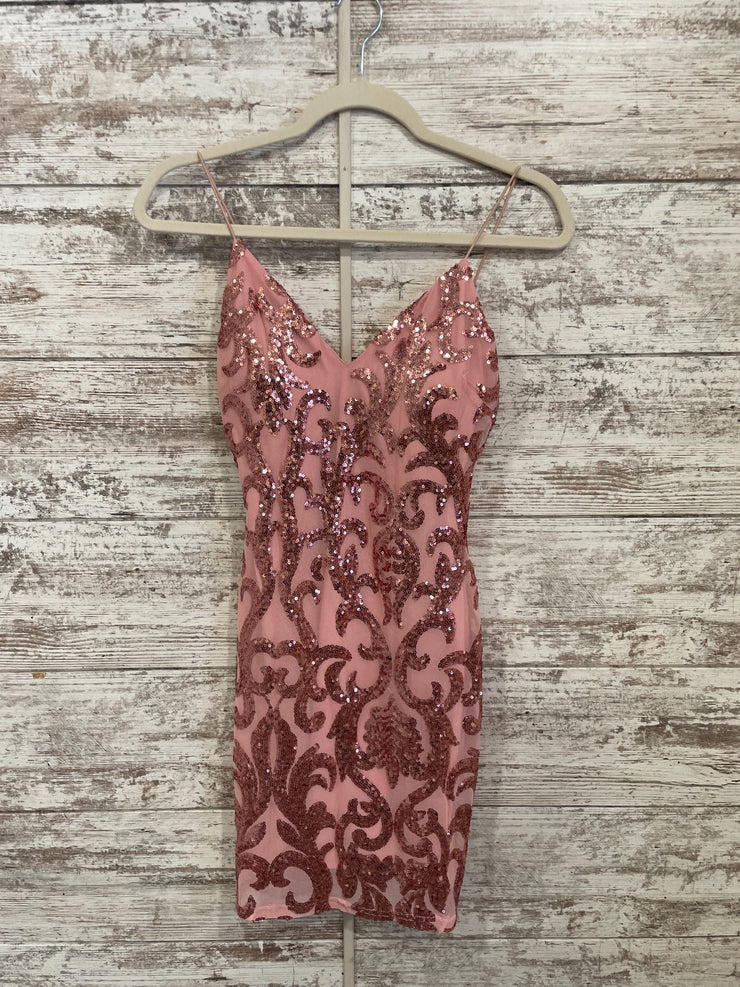 PINK SPARKLY SHORT DRESS