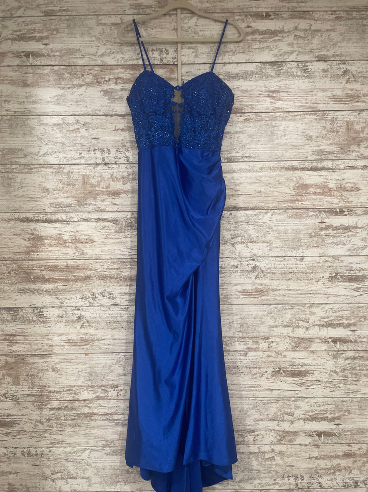 ROYAL BLUE LONG EVENING GOWN