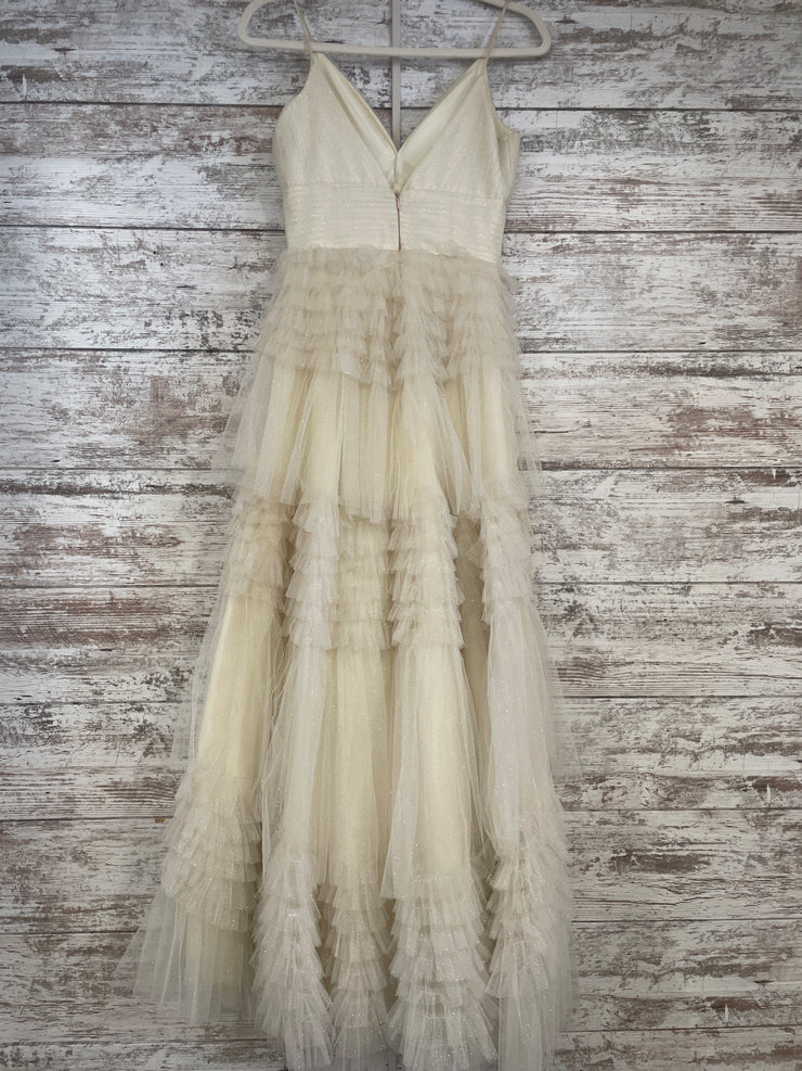 IVORY SPARKLY TIERED A LINE