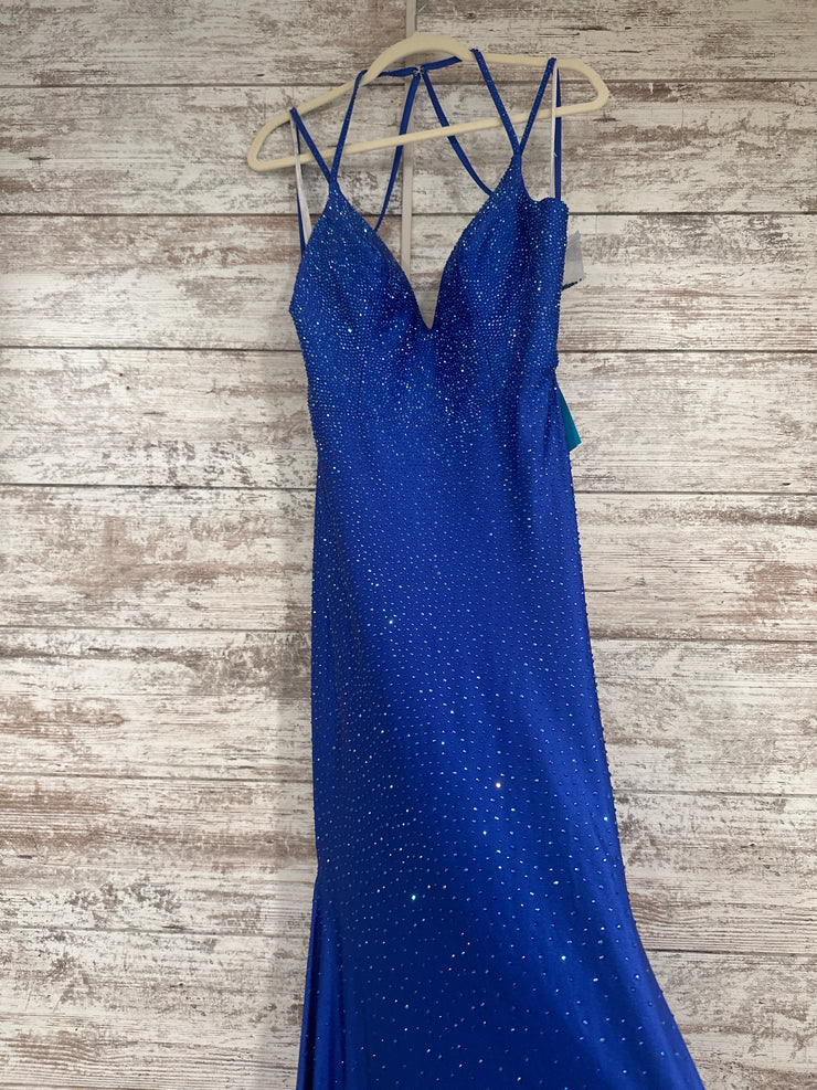 ROYAL BLUE BEADED DRESS (NEW)