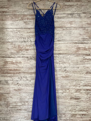 ROYAL BLUE LONG EVENING GOWN