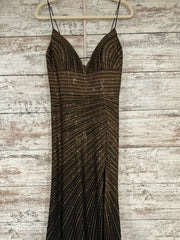 BLACK/GOLD BEADED LONG DRESS