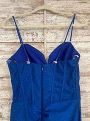 ROYAL BLUE SPARKLY LONG DRESS