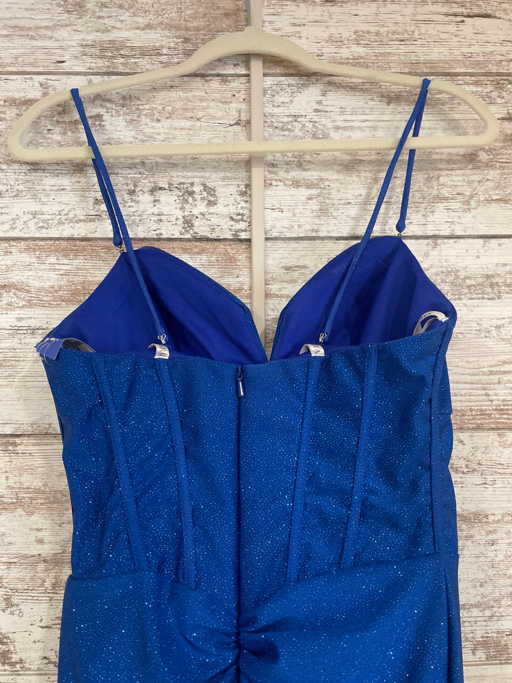 ROYAL BLUE SPARKLY LONG DRESS