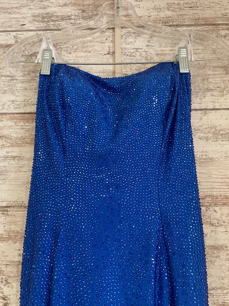 ROYAL BLUE HOT STONE DRESS-NEW