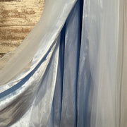 BLUE/FLORAL A LINE GOWN