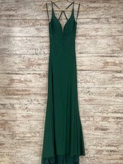 GREEN HOT STONE LONG DRESS-NEW