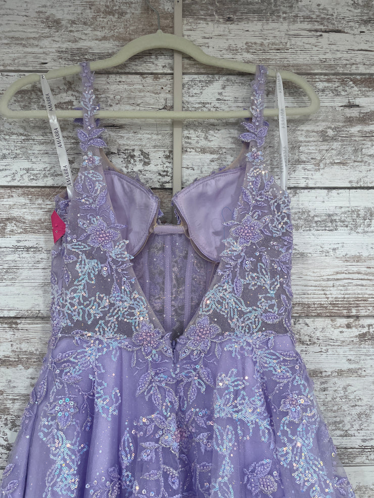 LAVENDER/FLORAL A LINE GOW-NEW