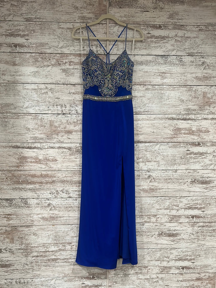 ROYAL BLUE LONG EVENING GOWN