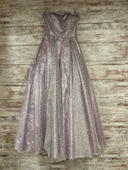 LAVENDER SPARKLY A LINE GOWN